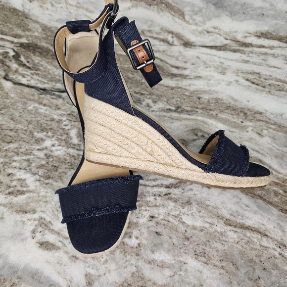 Lucky Brand Menika 2 Navy Espadrilles Shoes Wedge Heels Women's Size 6.5… - Picture 2 of 10